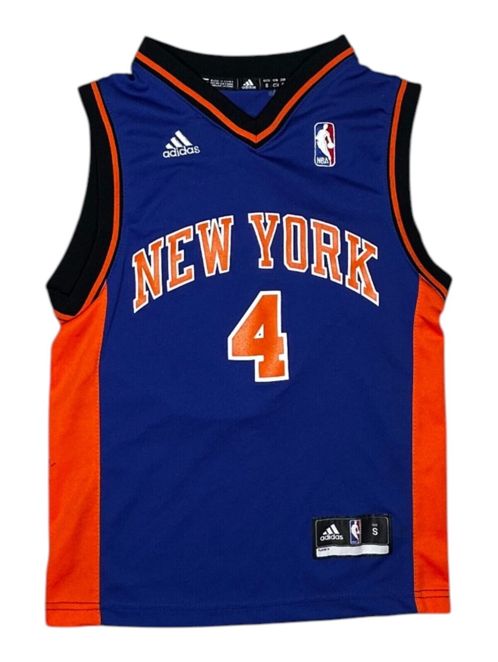 Adidas New York Knicks #4 Billups Kids Basketball Jersey Blue Orange Size Small